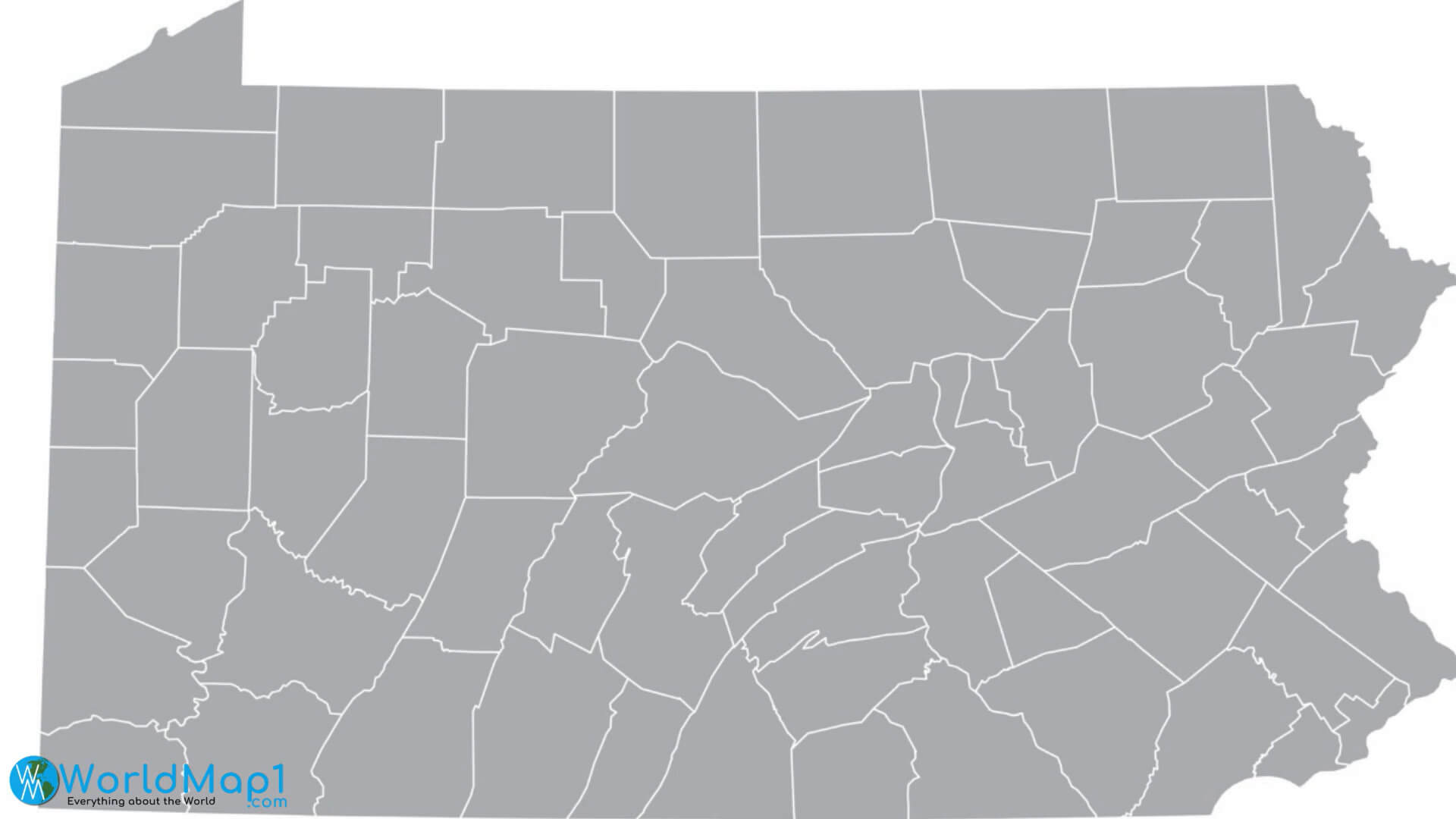 Blank Outline Map of Pennsylvania